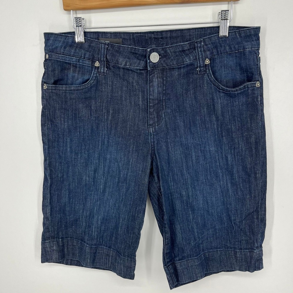 Kut from the Kloth Nicole Bermuda Dark Wash Denim Shorts‎ Womens Size 12